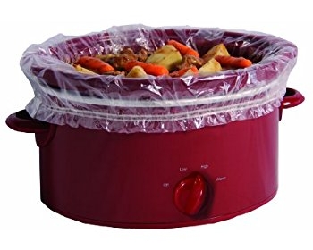 A slow cooker cooking food