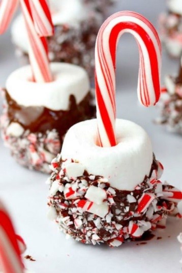 Candy cane marshmellow pops