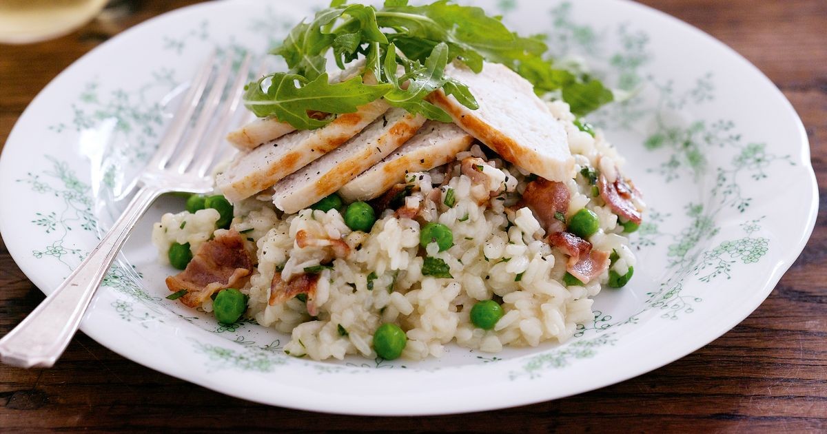 chicken and pea risotto