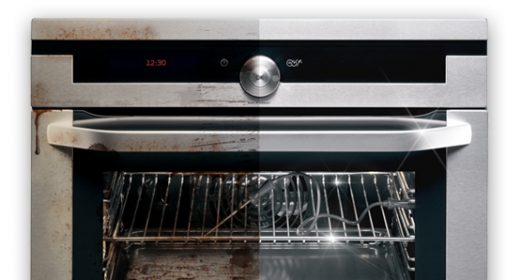 comparison of a clean and dirty oven