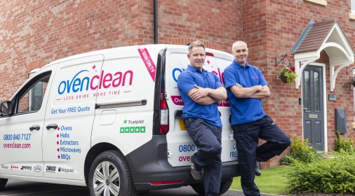 Two ovenclean specialists near van