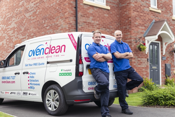 Two ovenclean specialists near van