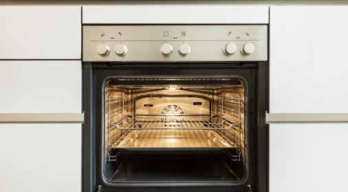 Inside a clean oven