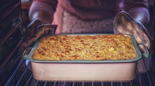 Baking Traditional Shepard`s Pie in the Oven