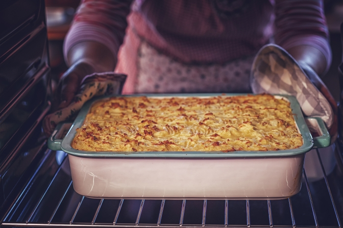 Baking Traditional Shepard`s Pie in the Oven