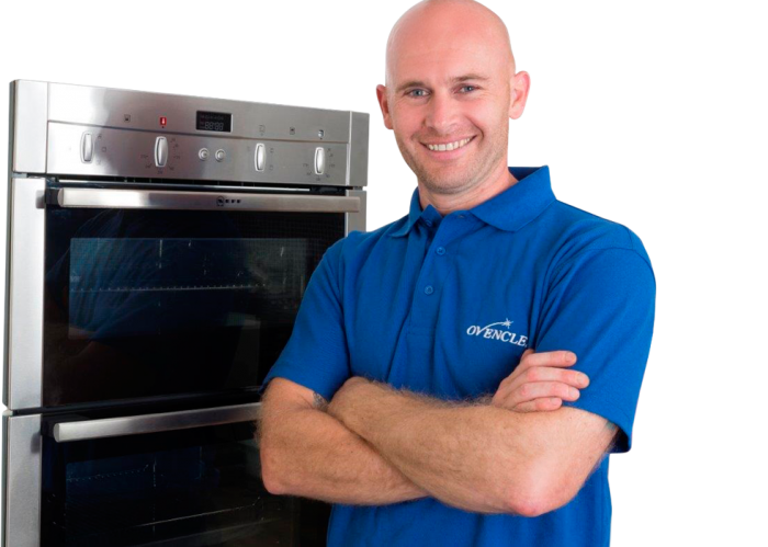 Ovenclean specialist stood in front of oven