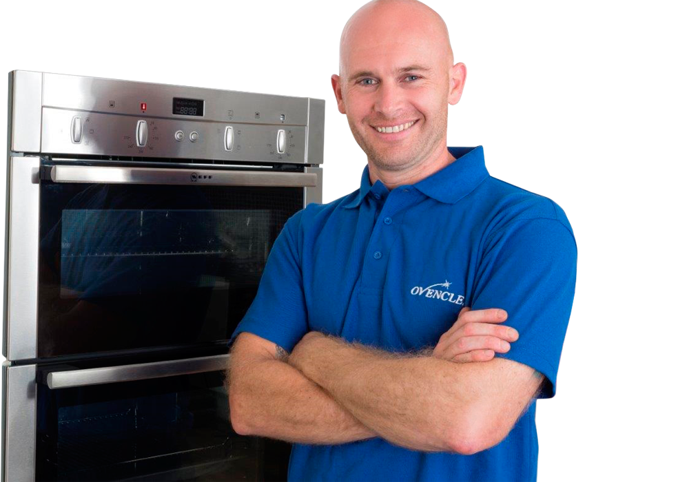 Ovenclean specialist stood in front of oven